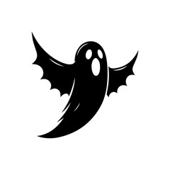 scary and funny flying halloween ghost clip art flat design