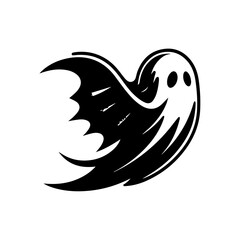 Obraz premium scary and funny flying halloween ghost clip art flat design
