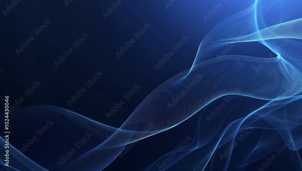 Poster abstract blue background nature geometric organic wallpaper dots waving, digital technology and arti