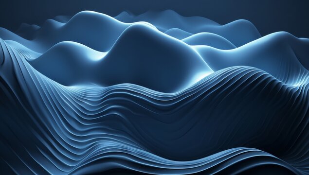 Abstract blue background nature geometric organic wallpaper, flowing textures of painted surface rough patterns and water Grunge Decorative Relief Navy Blue glowing grid on technology hi-tech concept