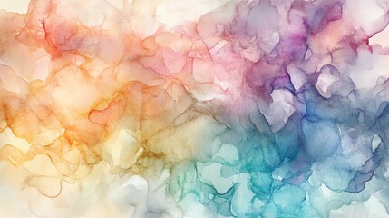 Fototapeta premium Abstract watercolor background with soft hues of orange, blue, and purple.