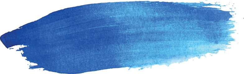 Blue paint artistic dry brush stroke. Watercolor acrylic hand painted backdrop for print, web design and banners. Realistic vector background texture