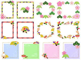 正月のかわいい色々なミニフレームセット