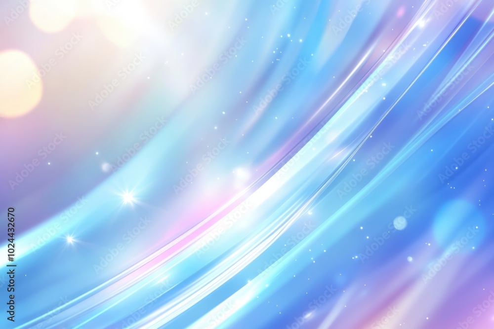 Poster vibrant abstract background featuring flowing blue and white waves with soft light effects, creating