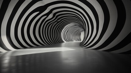 Fototapeta premium Abstract Black and White Tunnel