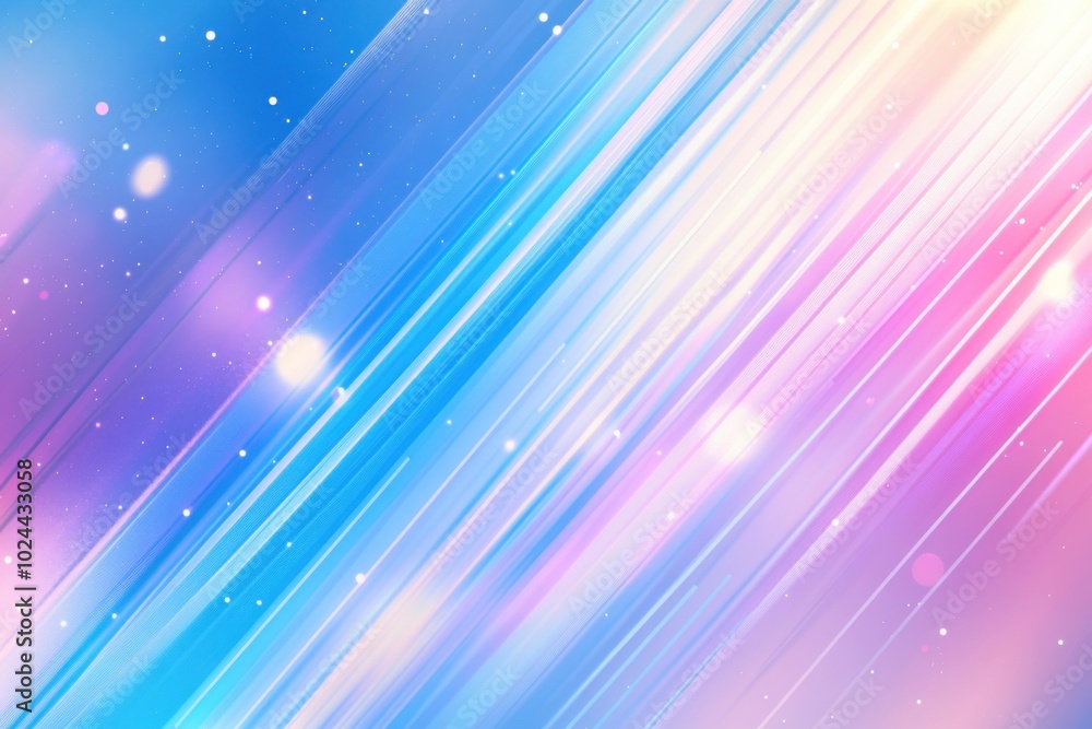 Poster vibrant abstract background featuring blue and white rays with soft pink hues, creating dynamic and 