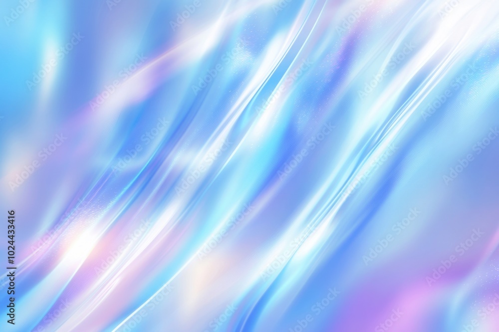 Poster smooth abstract background featuring flowing blue and white rays, creating serene and calming atmosp
