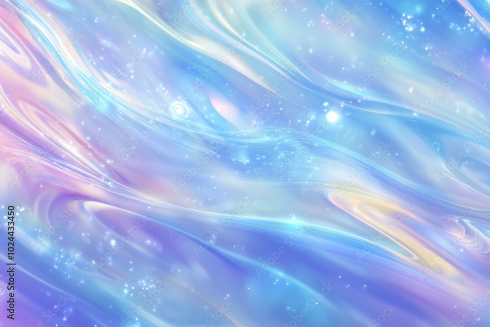 Poster mesmerizing abstract blue background with soft white rays of light, creating dreamy and ethereal atm