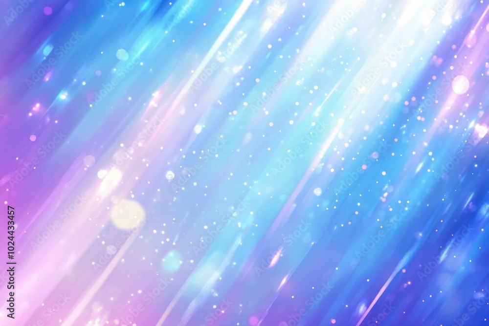 Poster vibrant abstract background featuring blue and purple rays of light with sparkling bokeh effects, cr