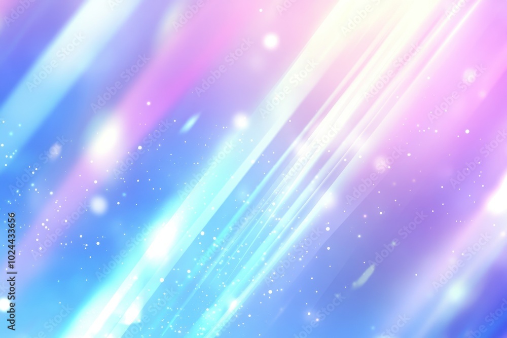 Poster vibrant abstract background featuring blue and white rays with soft pastel hues, creating dreamy and