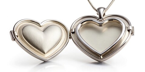 Low angle view of heart shaped locket and chain