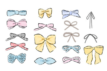 水彩風リボン　セット　