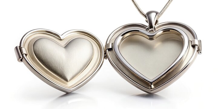 Low angle view of heart shaped locket and chain
