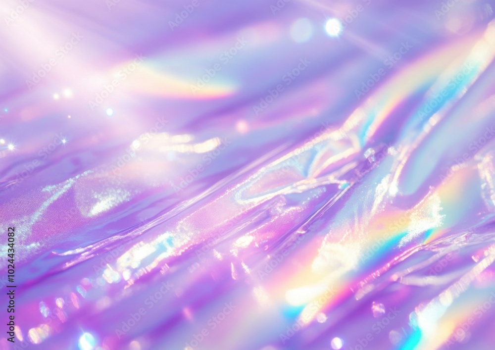 Poster holographic light effect background with shimmering colors and textures, creating dreamy and etherea