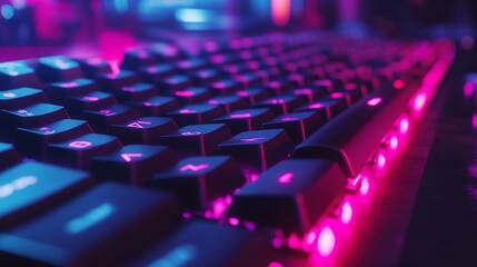 Obraz premium Gaming keyboard with mechanical keys