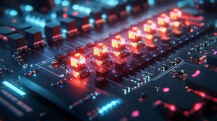 Obraz premium Gaming keyboard with mechanical keys