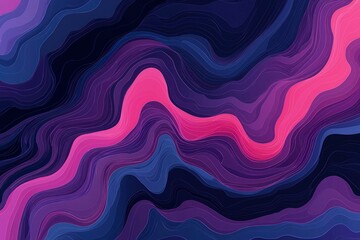 Abstract Background with Wavy Lines in Shades of Purple and Blue