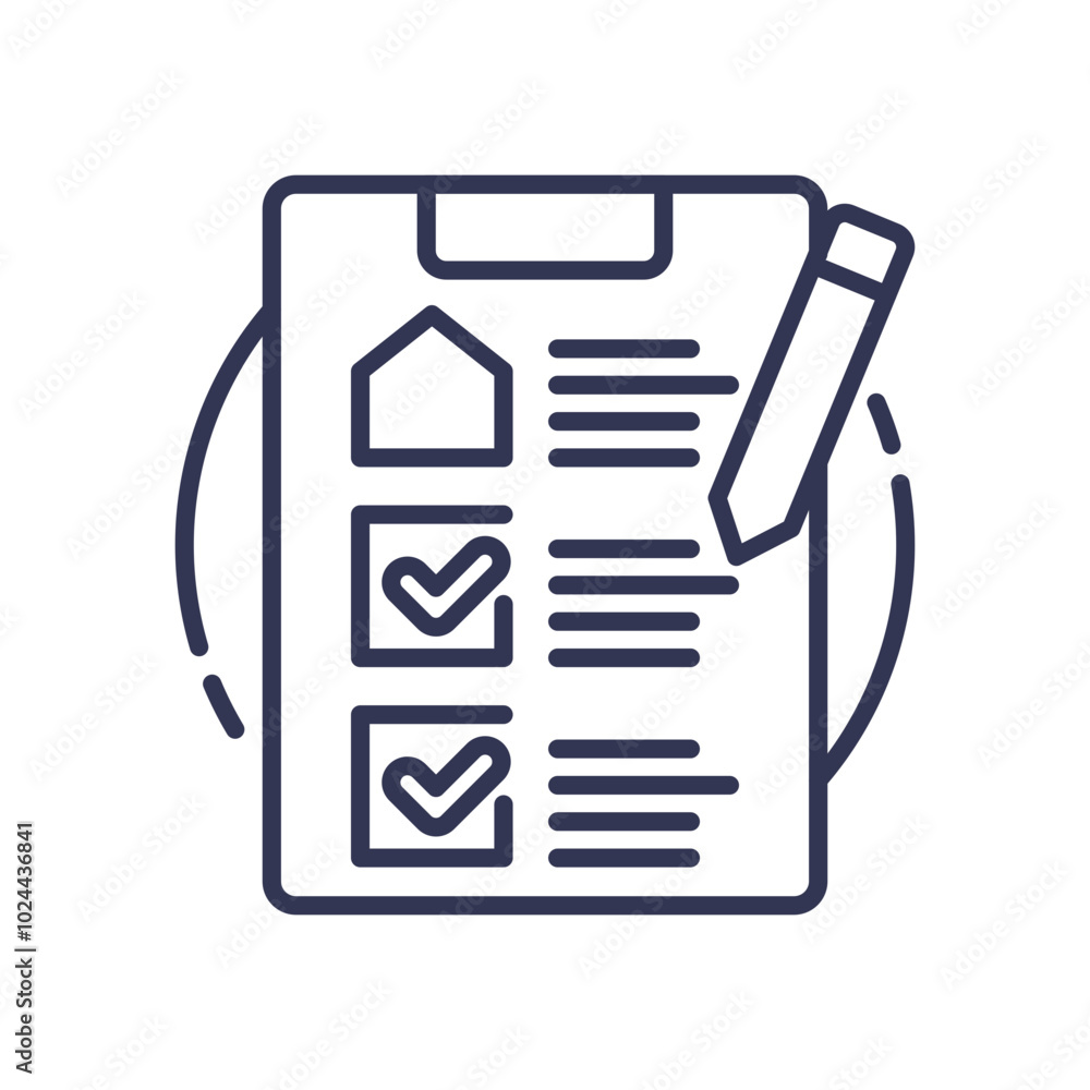 Poster checklist and pencil symbolize task organization and completion.