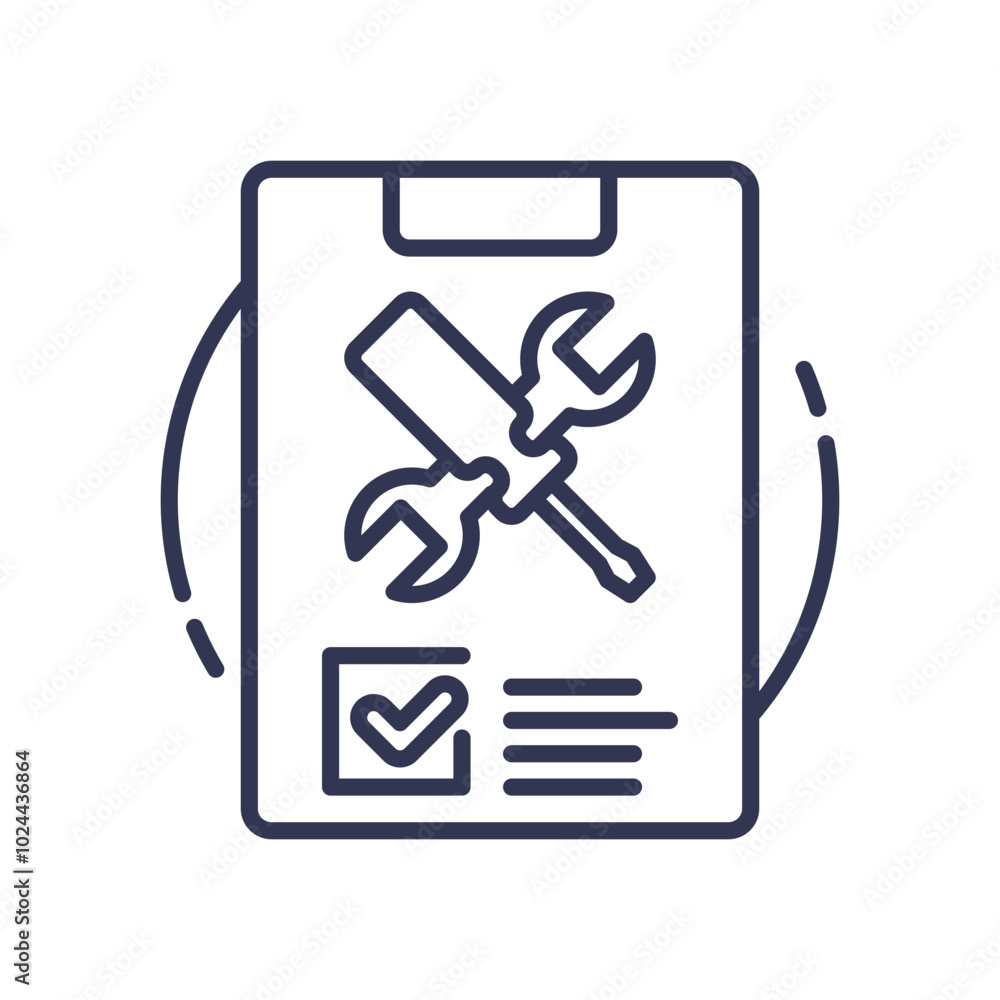 Poster clipboard with tools symbolizes efficient service and responsiveness.