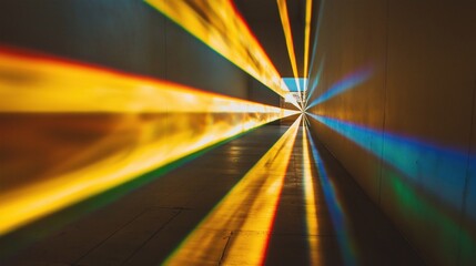 Colorful Light Rays Tunnel