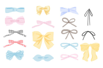 水彩風りぼん　セット　線なし