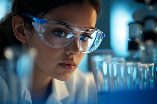 Scientist conducting a risk assessment for a research project, considering ethical implications and safety measures, Generative AI 