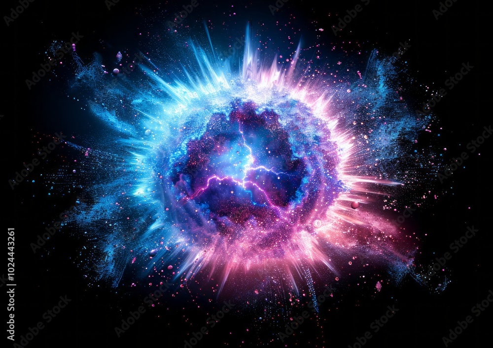 Aufkleber abstract orb-shaped design with dynamic patterns and vibrant colors for modern art and creative proj