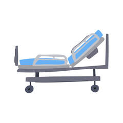 mattress hospital bed cartoon. rails headboard, footboard wheels, height tilt mattress hospital bed sign. isolated symbol vector illustration