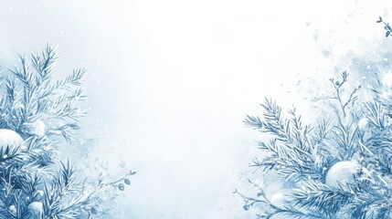 Enchanting Winter Wonderland: Icy Foliage and Snowy Enchantment