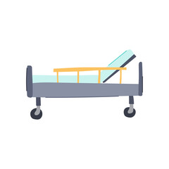 headboard hospital bed cartoon. footboard wheels, height tilt, comfort support headboard hospital bed sign. isolated symbol vector illustration