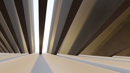 Obraz premium Architecture background geometric concrete wall in interior 3d render