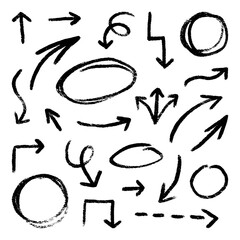 Hand-drawn grunge arrows in sketchy style.