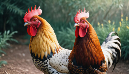 Colorful Rooster in Natural Surroundings