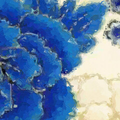 Oil paintings and various flowers, including roses, peonies, chrysanthemums, butterflies, and beautiful marine life