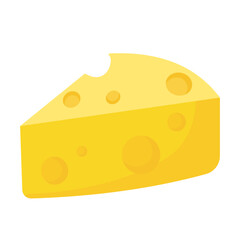 Vector illustration of a yellow cheese