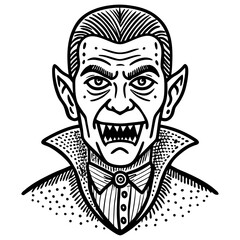 line drawing ,a vampire,illustration