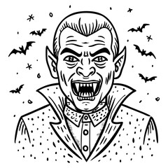 line drawing ,a vampire,illustration