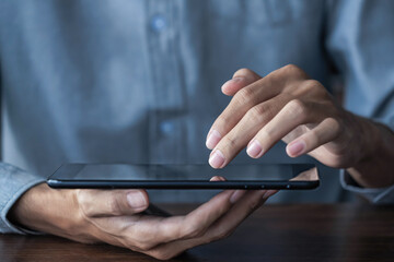 Business people working on digital tablet technology data communication