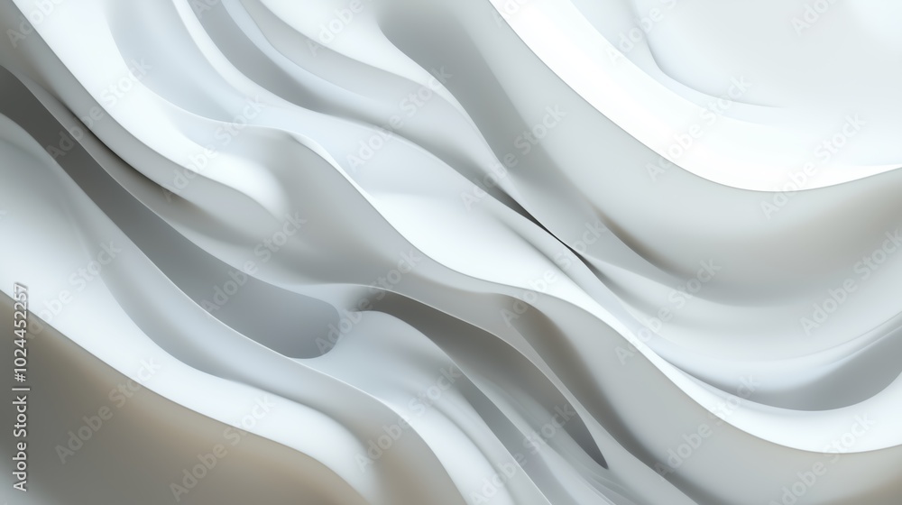 Poster elegant wavy patterns on a smooth surface create a serene atmosphere in a minimalist interior space 