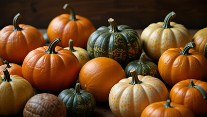 pumpkins on the ground