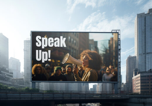 Urban Billboard Ad Sign Mockup With Generative AI