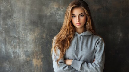 Fototapeta premium Fit woman in gray.