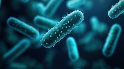 Fototapeta premium Close-up of vibrant bacteria in a microscopic view
