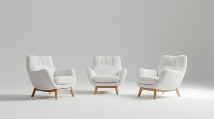 Obraz premium A minimalist chair collection with chairs arranged in straight lines.