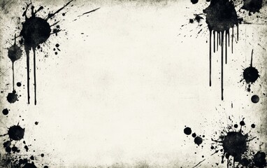 A textured background featuring black ink splatters on a light surface, suitable for creative designs.