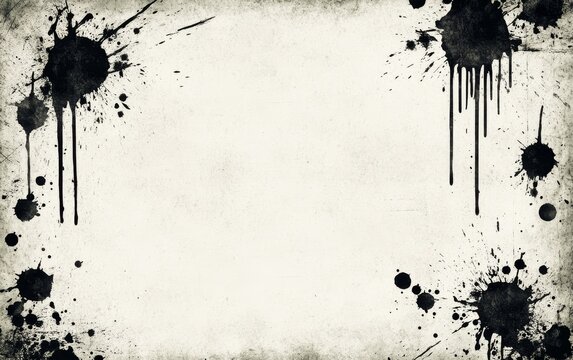 A textured background featuring black ink splatters on a light surface, suitable for creative designs.