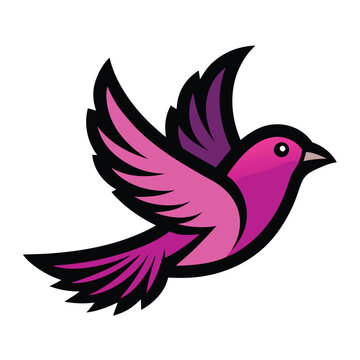 recommend clip art: Solid color Purple Finch animal vector design