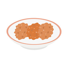 いがめんち。フラットなベクターイラスト。
Igamenchi (fried minced squid). Flat vector illustration.