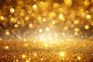 Luxurious gold abstract background with dazzling bokeh lights