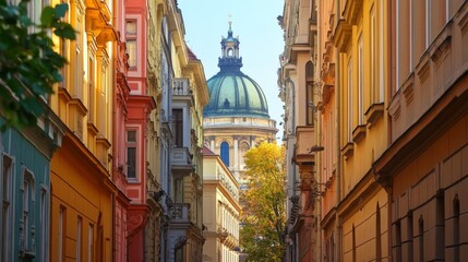 Obraz premium St. Stephen's Basilica in Budapest street